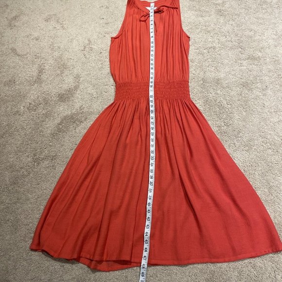 Brochu Walker Francine Boho Sleeveless Dress Smocked Waist Size Small Vermillion - Picture 8 of 13
